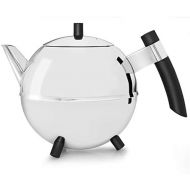 [아마존베스트]Bredemeijer Duet Meteor 4304Z Double-Walled Teapot 1.2 Litre Glossy Stainless Steel Black Fittings