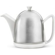 [아마존베스트]Bredemeijer 1.0 L Ceramics/ Stainless Steel Teapot Manto Satin Finish, White