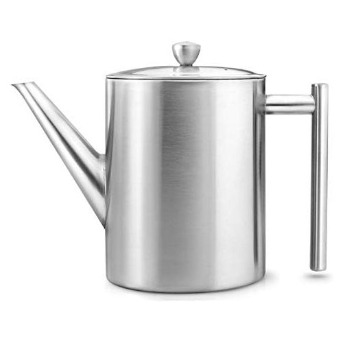  [아마존베스트]Bredemeijer 1.2 L Stainless Steel Teapot Cylindre Satin Finish, Silver