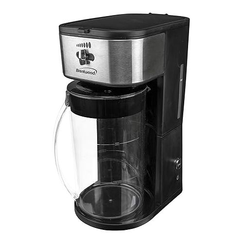  Brentwood KT-2150BK Iced Tea and Coffee Maker with 64 Ounce Pitcher, Black