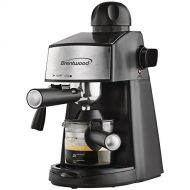 Brentwood Espresso Cappuccino Maker, Espresso & Cappuccino Maker, Brews up to 20oz of Espresso coffee, Powerful steamer to make rich cappuccinos & lattes, Glass decanter with cool-touch hand