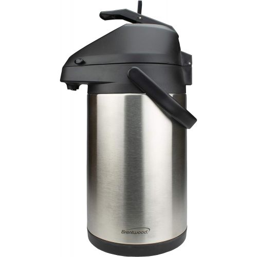  [아마존베스트]Brentwood 3.5-Liter Airpot Hot & Cold Drink Dispenser, Stainless Steel, Black