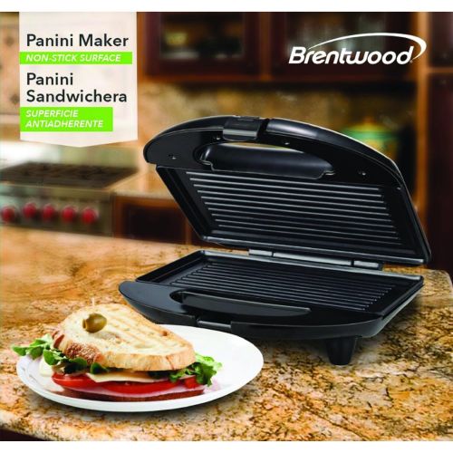  [아마존베스트]Brentwood Panini Press and Sandwich Maker Non-Stick, Black