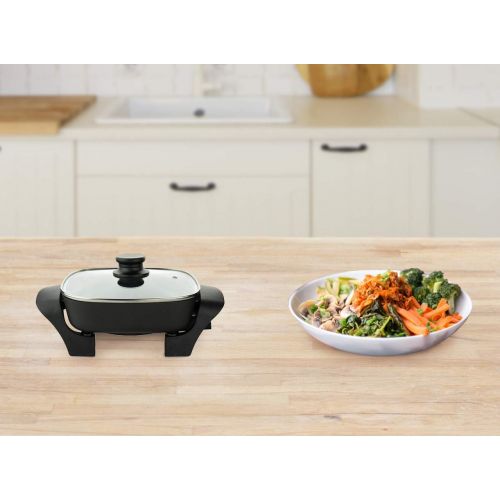  [아마존베스트]Brentwood Appliances SK46 8-Inch Nonstick Electric Skillet with Glass Lid, One Size, Black