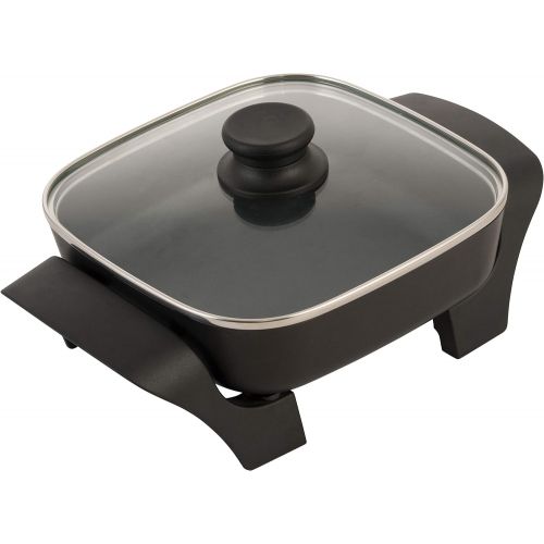  [아마존베스트]Brentwood Appliances SK46 8-Inch Nonstick Electric Skillet with Glass Lid, One Size, Black