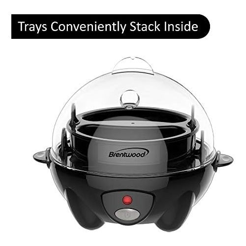  [아마존베스트]Brentwood TS-1045BK Appliances Electric Egg Cooker with Auto Shutoff (Black), One Size