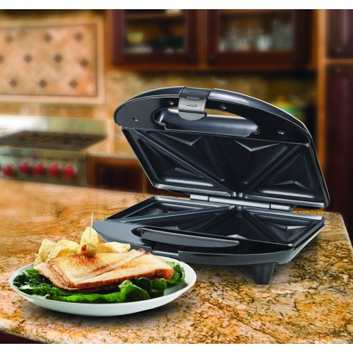  [아마존베스트]Brentwood Compact Dual Sandwich Maker, Non-Stick, Black