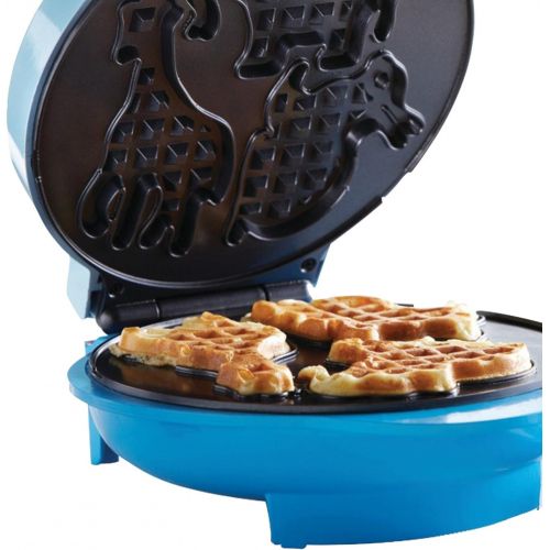  [아마존베스트]Brentwood Animal Shape Waffle Maker Machine, Non-Stick, Blue