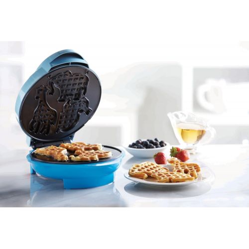  [아마존베스트]Brentwood Animal Shape Waffle Maker Machine, Non-Stick, Blue