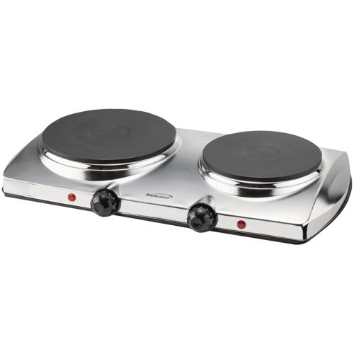  Brentwood TS-372 1440w Double Electric Hotplate, Silver