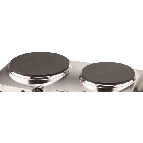  Brentwood Appliances TS-372 1,440-Watt Electric Double Hot Plate, Pack of 1, Silver