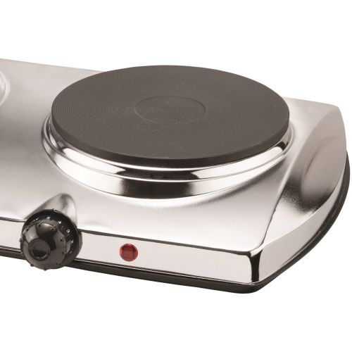  Brentwood Appliances TS-372 1,440-Watt Electric Double Hot Plate, Pack of 1, Silver