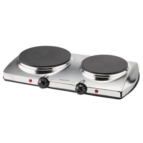  Brentwood Appliances TS-372 1,440-Watt Electric Double Hot Plate, Pack of 1, Silver