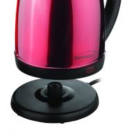 /Brentwood Appliances KT-1805 1.7-Liter Red Stainless Steel Electric Cordless Tea Kettle, 2.0l