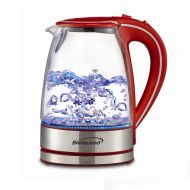 Brentwood Appliances KT-1900R Tempered Glass Tea Kettles, 1.7-Liter, Red