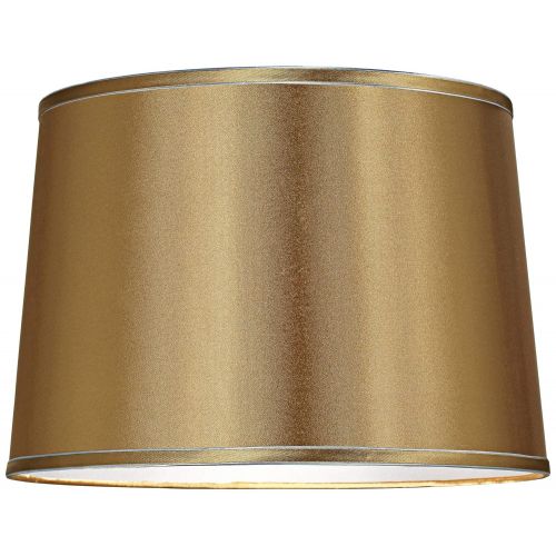  Sydnee Gold with Silver Trim Drum Shade 14x16x11 (Spider) - Brentwood