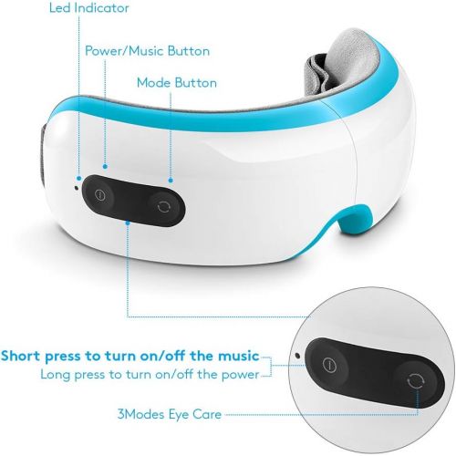  [아마존핫딜][아마존 핫딜] Breo iSee 3S 전기 안경 안경 마사지기 공기 압력 음악 진동 열 압축 테라피 안구 건조 눈 완화 눈 케어 스트레스 피로 완화, 1
