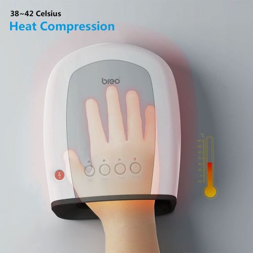  Breo iPalm520s Electric Acupressure Hand Palm Massager with Air Pressure and Heat Compression for...
