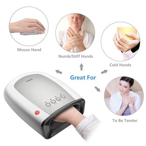  Breo iPalm520s Electric Acupressure Hand Palm Massager with Air Pressure and Heat Compression for...