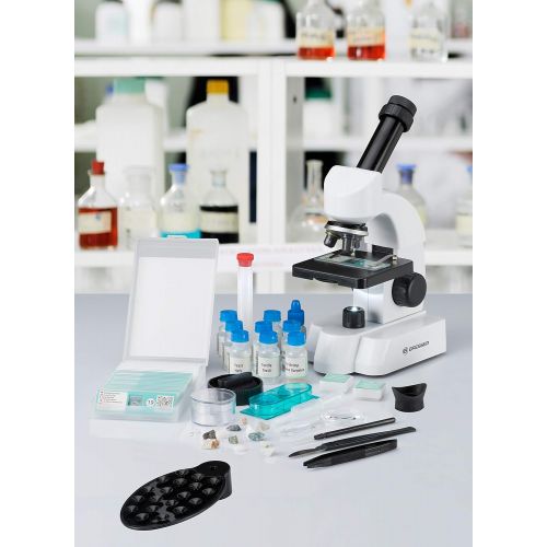  [아마존베스트]Bresser Microscope 40-640x with Smart Experiment Set, Carmine, 9619761