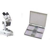 [아마존베스트]Bresser 3D Stereo Illuminated Microscope Researcher ICD LED 20 x 80 x Magnification & Permanent Preparations for Microscope (Pack of 25), Prefabricated and Preserved Preparations o