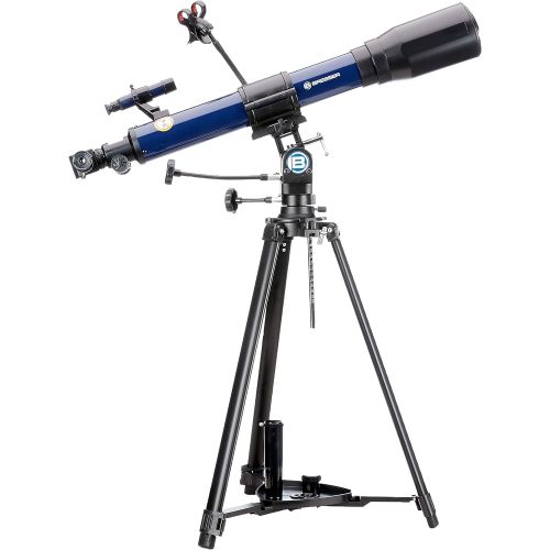  [아마존베스트]Bresser Skylux 9618760LC1000 Telescope Lens Telescope 70/700 mm with Smartphone Holder and Sun Filter Dark Blue
