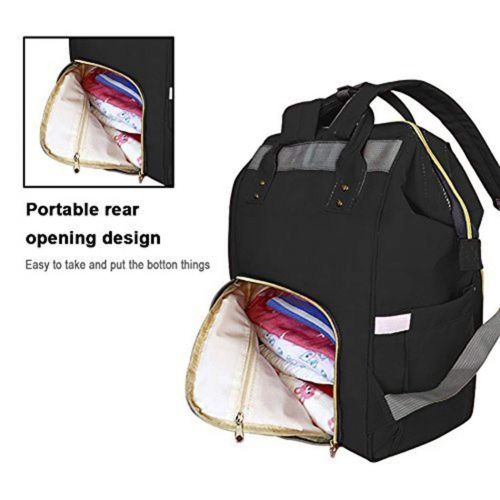  [아마존베스트]Breven Women Casual Solid Mummy Bag, Travel Double Zippers Large Capacity Backpack, Swim Diapers Storage Nursing Bags