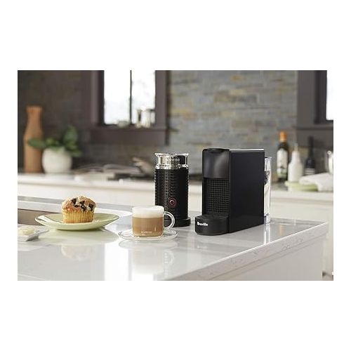브레빌 Nespresso Essenza Mini Espresso Machine by Breville with Milk Frother,20.3 fl oz, Piano Black