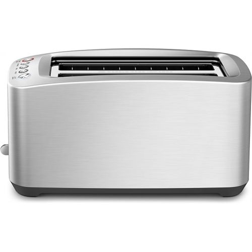 브레빌 Breville Die-Cast Long Slot Smart Toaster 4 Slice BTA830XL, Brushed Stainless Steel