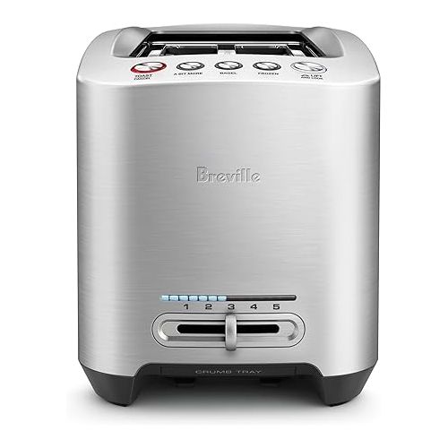 브레빌 Breville Die-Cast Long Slot Smart Toaster 4 Slice BTA830XL, Brushed Stainless Steel