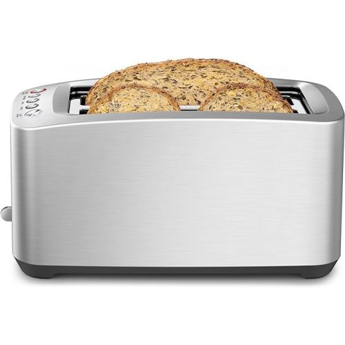 브레빌 Breville Die-Cast Long Slot Smart Toaster 4 Slice BTA830XL, Brushed Stainless Steel