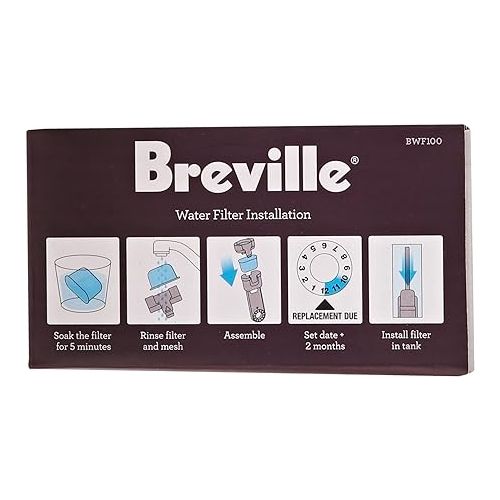 브레빌 Breville Charcoal Filters, 6 pack, for use with the Breville Barista Pro (BES878), Breville Barista Express (BES870), and Breville Infuser (BES840) Espresso Machines