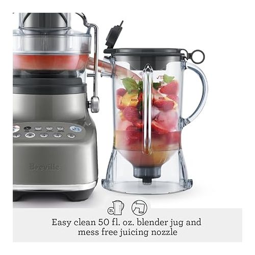 브레빌 Breville Bluicer Blender and Juicer BJB615SHY, Smoked Hickory