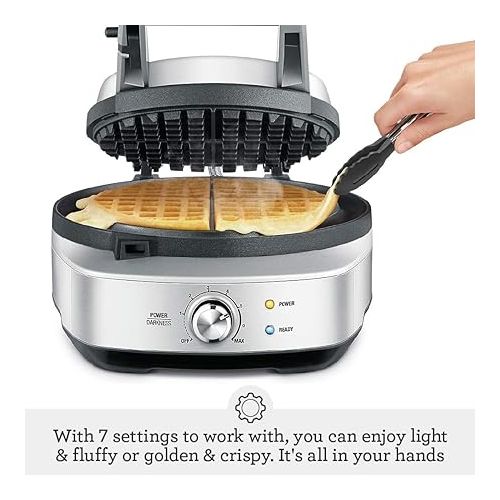 브레빌 Breville No-Mess Classic Waffle Maker BWM520XL, Brushed Stainless Steel