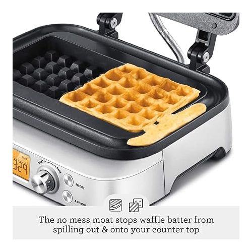 브레빌 Breville BWM620XL the Smart Waffle Pro 2 Slice Waffle Maker, Brushed Stainless Steel