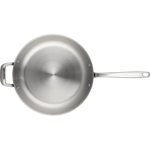 브레빌 Breville Thermal Pro Stainless Steel Frying Pan / Fry Pan / Skillet with Helper Handle - 12.5 Inch, Silver