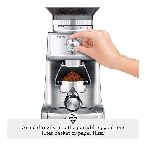 브레빌 Breville BCG600SIL Dose Control Pro Coffee Bean Grinder, Silver