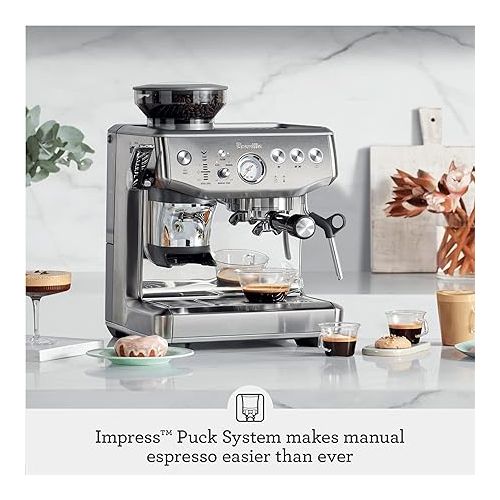 브레빌 Breville Barista Express Impress Espresso Machine BES876BSS, Brushed Stainless Steel