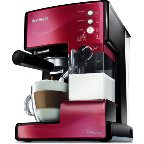 브레빌 Breville VCF046X PrimaLATTE 3 in 1 Kaffeemaschine, 1.5 liters, Rot/Metallic