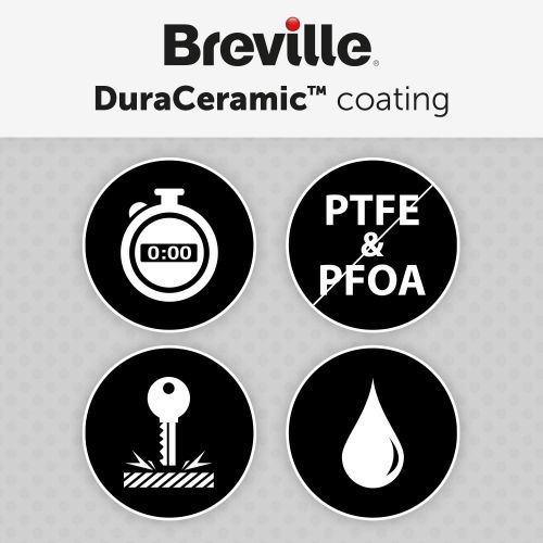 브레빌 Breville VST070X DuraCeramic-Jumbo-Sandwichtoaster / Kratzfest / schnell erhitzend, lange haltbar, sicher und leicht zu reinigen