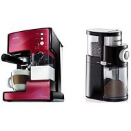 Breville VCF046X PrimaLATTE 3 in 1 Kaffeemaschine, 1.5 liters, Rot/Metallic