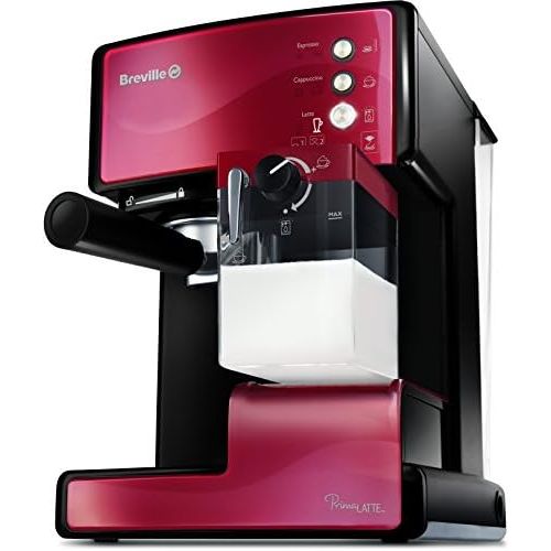 브레빌 Breville VCF046X PrimaLATTE 3 in 1 Kaffeemaschine, 1.5 liters, Rot/Metallic