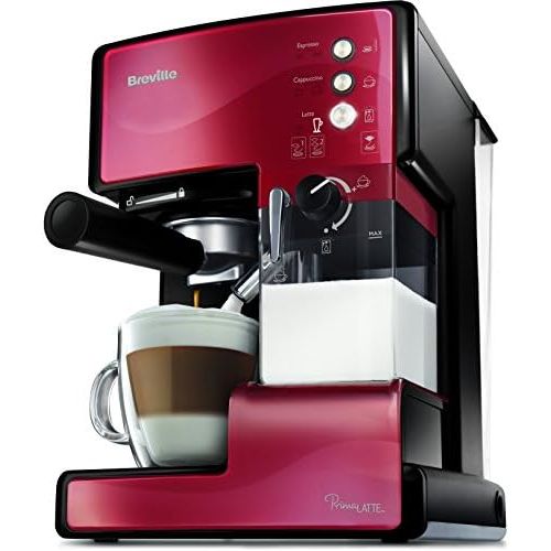 브레빌 Breville VCF046X PrimaLATTE 3 in 1 Kaffeemaschine, 1.5 liters, Rot/Metallic