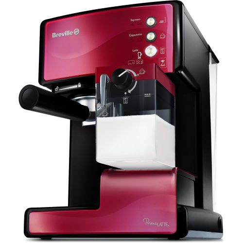 브레빌 Breville VCF046X PrimaLATTE 3 in 1 Kaffeemaschine, 1.5 liters, Rot/Metallic