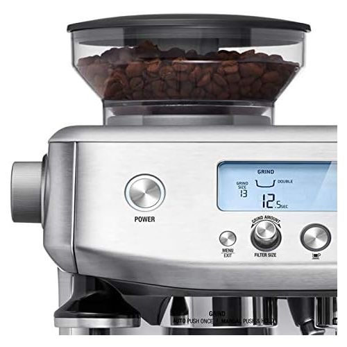 브레빌 Breville the Barista Pro BES878 Automatic Espresso Machine w/Integrated Conical Burr Grinder (Brushed Stainless Steel)