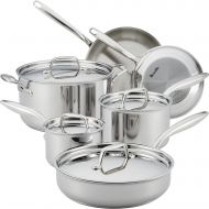 Breville Thermal Pro Stainless Steel Cookware Pots and Pans Set, 10 Piece, Silver