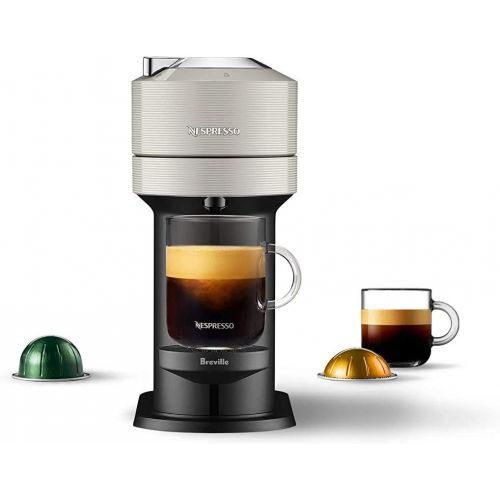 브레빌 Nespresso Vertuo Next Coffee & Espresso Machine NEW by Breville, Light Grey, Compact, Single Serve, One Touch to Brew, Coffee Maker & Espresso Machine