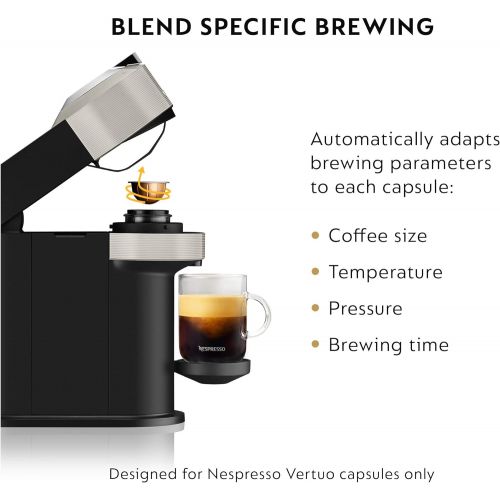 브레빌 Nespresso Vertuo Next Coffee & Espresso Machine NEW by Breville, Light Grey, Compact, Single Serve, One Touch to Brew, Coffee Maker & Espresso Machine