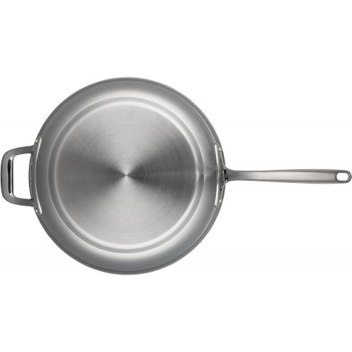 브레빌 Breville Thermal Pro Stainless Steel Frying Pan / Fry Pan / Stainless Steel Skillet with Helper Handle - 12.5 Inch, Silver