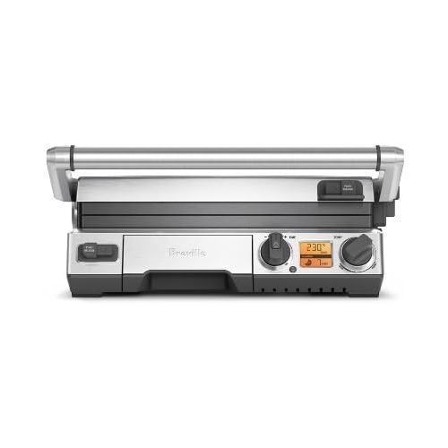 브레빌 Breville BGR820XL Smart Grill, Smokeless Indoor Grill, Brushed Stainless Steel